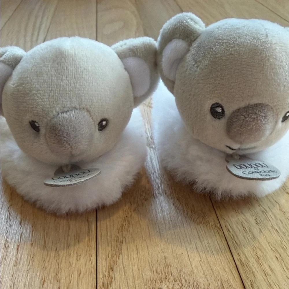 Doudou Et Compagniw Paris Koala Plush Baby Bootie Slippers 0-6 months